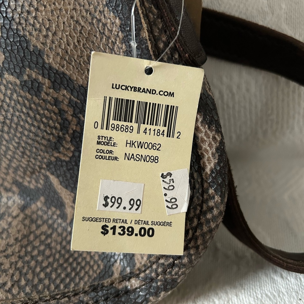 NWT: Lucky Brand Snakeskin Look Crossbody Bag - Picture 7 of 7